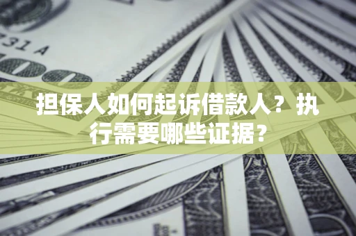 武汉担保人如何起诉借款人？执行需要哪些证据？