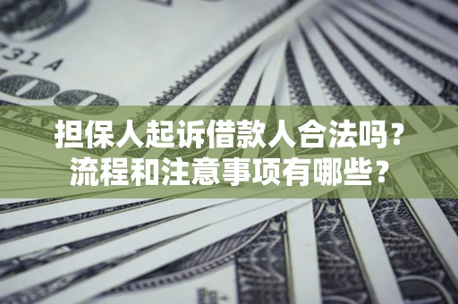 武汉担保人起诉借款人合法吗？流程和注意事项有哪些？