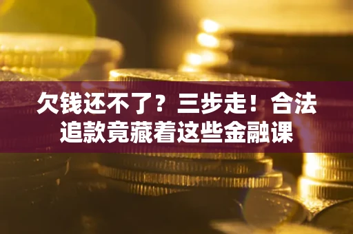 武汉欠钱还不了？三步走！合法追款竟藏着这些金融课