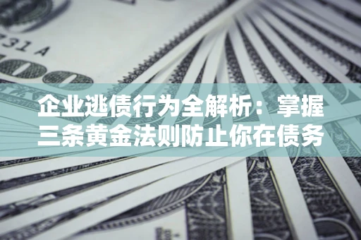 武汉企业逃债行为全解析：掌握三条黄金法则防止你在债务乱局中“踩雷”