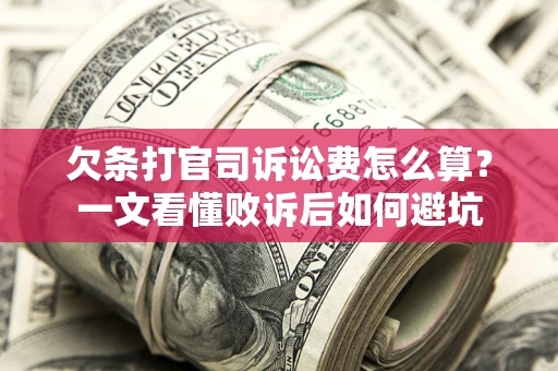 武汉欠条打官司诉讼费怎么算？一文看懂败诉后如何避坑